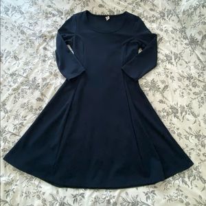 Old Navy Seamed Ponte Flare Dress in Navy